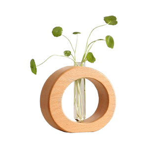 <span class=keywords><strong>Vase</strong></span> à fleurs décoratif en <span class=keywords><strong>bois</strong></span> et verre écologique <span class=keywords><strong>avec</strong></span> tubes à essai, pot hydroponique moderne pour fleurs fraîches coupées, <span class=keywords><strong>vase</strong></span> en <span class=keywords><strong>bois</strong></span> - Product Image 4