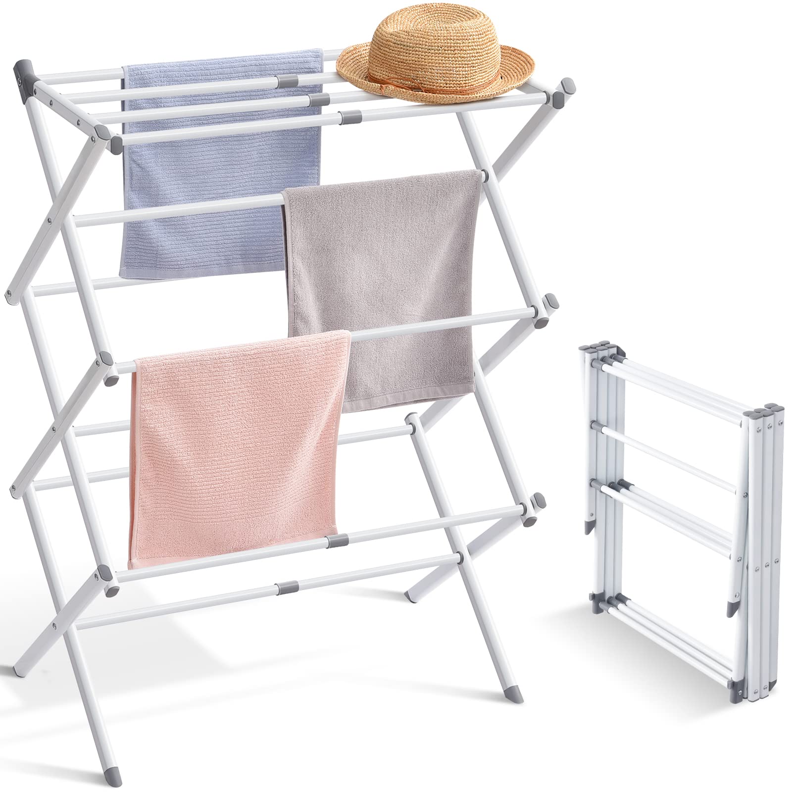 Four-Legged Clothes Drying Rack Foldable, Portable Laundry Drying Rack