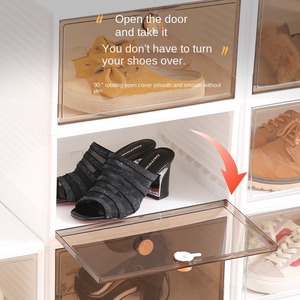 NBD-N8005 Design Household Plastic <strong>Folding</strong> Shoe Storage <strong>Box</strong> Transparent Pet Visible Panel Stacked <strong>Folding</strong> <strong>Display</strong> Shoe <strong>Box</strong> - Product Image 4