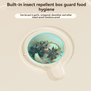 Vente flash Distributeur de riz Grand récipient à céréales <span class=keywords><strong>avec</strong></span> couvercle Cylindre doseur Étanche Distributeur de céréales pour la cuisine - Product Image 4