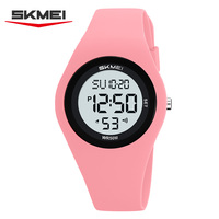 Montre digitale Skmei 2618 pour fille, bracelet en silicone, mode d'alarme EL, calendrier, montre-bracelet décontractée, vente en gros