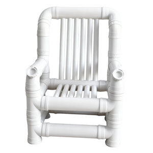 Silla con estructura de tubería de <span class=keywords><strong>PVC</strong></span> geométrica minimalista, muebles de <span class=keywords><strong>tubos</strong></span> de plástico con tubería y accesorio de suministro de agua de <span class=keywords><strong>PVC</strong></span> - Product Image 1