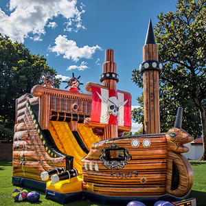 Trung Quốc Nhà máy PVC inflables Para ninos Grandes tàu cướp biển Inflatable bouncy lâu đài bên cho thuê toboggan gonflable cho trẻ em - Product Image 1