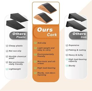 Bloque de Corcho <span class=keywords><strong>para</strong></span> <span class=keywords><strong>Yoga</strong></span> y Sentadillas LEECORK de Alta Densidad, Ecológico y Antideslizante, <span class=keywords><strong>para</strong></span> Sentadillas con Elevación de Talón y Estiramiento de Pantorrillas - Product Image 6