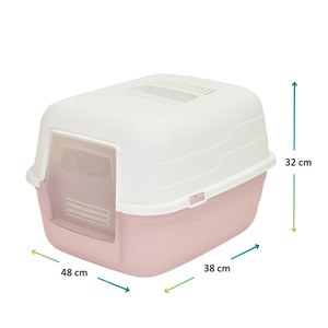 Bac à litière fermé pour chat avec filtre à charbon actif 48x38x32 cm, facile à nettoyer pour chats et lapins - Product Image 2