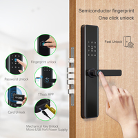 Cerradura de Seguridad de Alta Calidad con Control por Aplicación TTlock EY-718, Cerradura de Embutir con Wi-Fi, Tarjeta de Memoria, 500 Huellas Dactilares, para Puertas de Madera, Acero y Latón