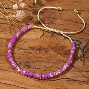 Schickes Böhmisches Hämatit-Goldperlen-Armband, Handgefertigter Modeschmuck für Damen, 2*4mm Naturstein-Heilarmband als Geschenk - Product Image 4