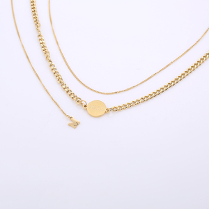 عقد ذهب سلاسل تصاميم النساء مجوهرات أضيق الحدود 18k مطلي دائرة قلادة <span class=keywords><strong>18kgp</strong></span> خمر سميكة داينتي الرجال عقد ذهب - Product Image 6