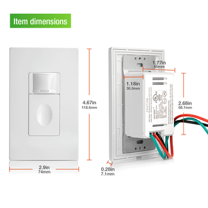 Ánh sáng kiểm soát với cảm biến ánh sáng, <span class=keywords><strong>UL</strong></span> được liệt kê & chống cháy trắng tự động chuyển động cảm biến tường chuyển đổi - Product Image 2