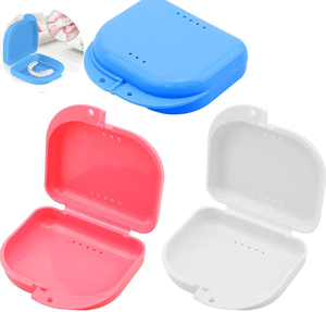 Boîte de rangement pour appareil <span class=keywords><strong>dentaire</strong></span> AIC, protège-dents, protège-dents en plastique/nitrile, boîte de rangement pour prothèses dentaires pour l'hygiène buccale, nettoyage polyvalent - Product Image 1