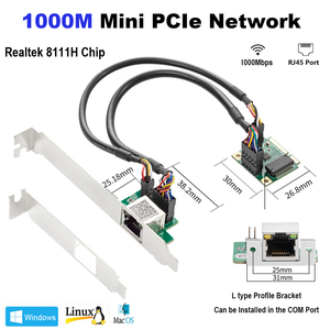 1G mini PCIe Network Adapter với 1 cổng <span class=keywords><strong>100Mbps</strong></span> Mini PCIe 1GB Ethernet <span class=keywords><strong>Card</strong></span> RJ45 <span class=keywords><strong>LAN</strong></span> điều khiển thẻ - Product Image 2