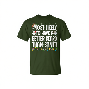 Camiseta de Navidad con la frase: Es más probable que tu barba sea mejor que la de Papá Noel - Product Image 2