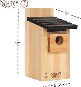 Casetta per Uccelli <span class=keywords><strong>in</strong></span> <span class=keywords><strong>Legno</strong></span> di Cedro Non Finita da Appendere, Decorazione da Giardino - Product Image 2