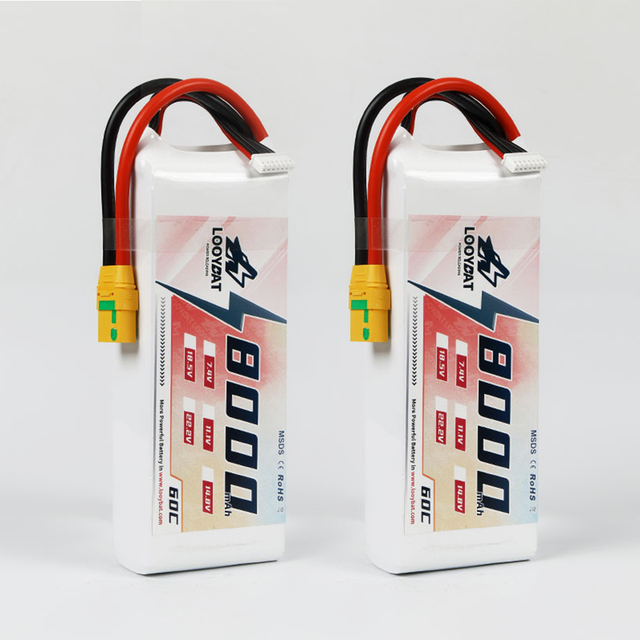 LOOYBAT 8000mAh 60C 11.1V 22.2V  Lipo Battery 3S1P 4S1P 6S1P 11.1V 22.2V for UAV Agricultural Farm Drone
