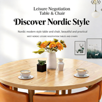 Ensemble de table et chaises de négociation moderne 4 pièces pour petits appartements - Ensemble de salle à manger en bois peu encombrant pour balcon, zones café, usage scolaire