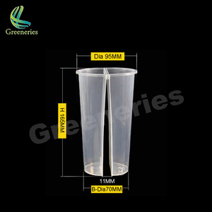 Coppia <span class=keywords><strong>di</strong></span> plastica PP usa e getta doppio separatore tazza che condivide la tazza <span class=keywords><strong>di</strong></span> bere <span class=keywords><strong>di</strong></span> due bevande diverse - Product Image 3