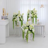 FB-322 Décoration de mariage personnalisée, centre de table, arrangements de boules de fleurs artificielles, grandes boules de roses artificielles