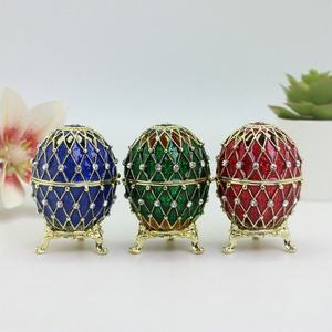 Boîte à bijoux en émail peinte à la main de la série de luxe <span class=keywords><strong>Fabergé</strong></span> Egg, cadeau unique pour Pâques, décoration de la maison - Product Image 2