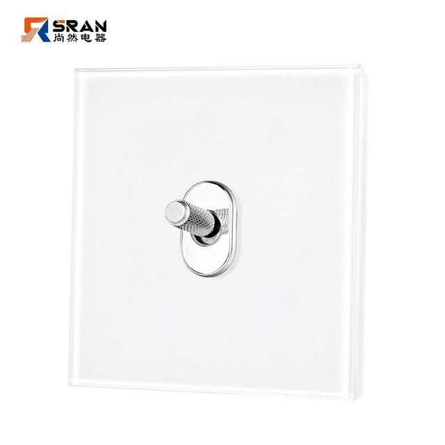 Tempered Glass Wall Light Switch Soft Touch Panel Brass Toggle Lever 250V 16A Modern Hotel Home Decorative OEM Wall Plate Switch