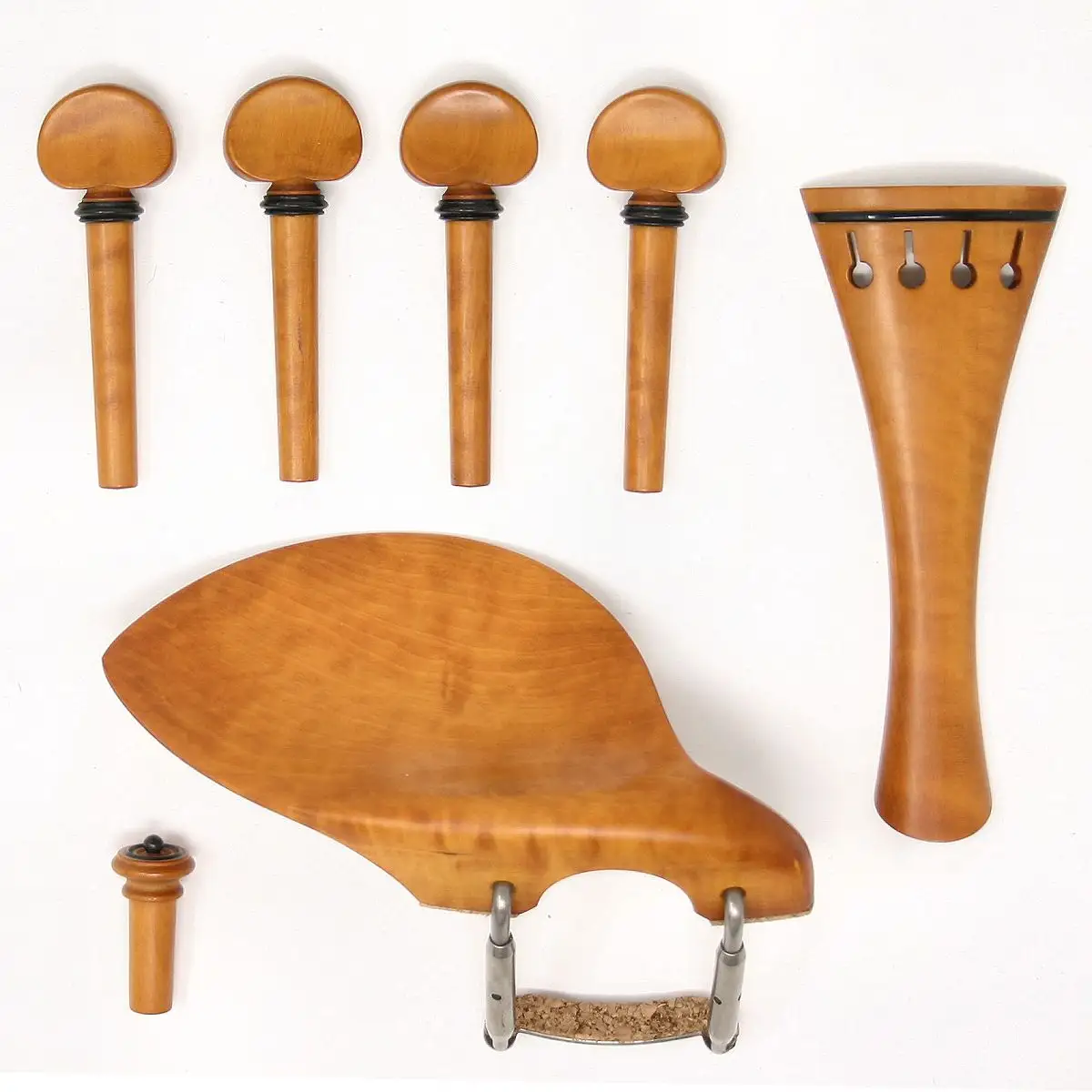 NAOMI Tempel Set Boxwood/Biola Ebony 4 Senar Biola Tailpiece Pasak Tuning Chinrest Aksesori Biola