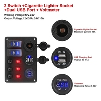 Panel Saklar Kontrol RV 5 Gang Dengan Pemutus Sirkuit, Pengisi Daya USB 3.1A, Saklar ON/OFF 12V I/O, Panel Saklar Rocker Mobil Kapal untuk Kapal Laut
