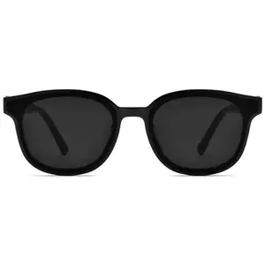 아세테이트 편광 선글라스 남성 레트로 라운드 태양 안경 투명 투명 선글라스