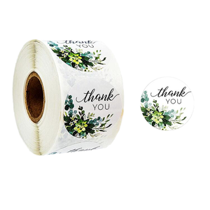 Impresión Personalizada de Vinilo Impermeable, 25 mm de Diámetro, 500 Unidades por Rollo, Adhesivos de Papel de Aluminio Dorado Rosa, Pegatinas de Agradecimiento para Supermercados y Tiendas de Comestibles - Product Image 4