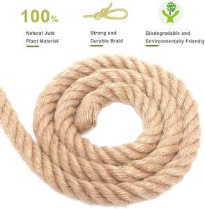 Corde en jute torsadée robuste, naturelle, pour artisanat, jardinage, emballage, escalade, <span class=keywords><strong>hamac</strong></span>, nautique, tirage à la main, balustrades, maison, manège - Product Image 2