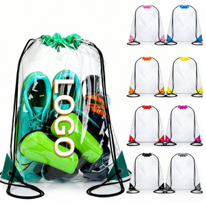 Sac <span class=keywords><strong>à</strong></span> dos <span class=keywords><strong>à</strong></span> cordon personnalisé avec logo, sac <span class=keywords><strong>à</strong></span> dos coloré en PVC transparent, sac <span class=keywords><strong>à</strong></span> cordon pour la gym, le sport, recyclable, avec cordons - Product Image 1