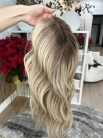Perruque sans couture en dentelle de luxe blonde dimensionnelle chaude à neutre de qualité supérieure, collection européenne, avec filet diamant pour femmes