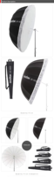 Godox UB-165W Nylon Intérieur Blanc Parapluie Lumière Douce Parabolique Parapluie Studio Réfléchissant Profond pour la Photographie Prise de Vue Vidéo