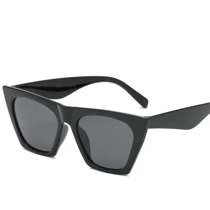 Модные черные солнцезащитные очки кошачий глаз с большим оттенком, оптовая продажа, солнцезащитные очки для женщин, мужские солнцезащитные очки из нержавеющей стали