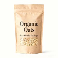 Emballage en aluminium alimentaire personnalisé, sachet plat debout, emballage pour céréales, flocons d'avoine, graines, sachet d'emballage