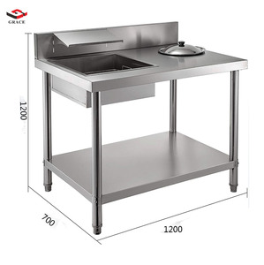 Vendita calda Grazia <span class=keywords><strong>da</strong></span> <span class=keywords><strong>cucina</strong></span> prezzo di <span class=keywords><strong>fabbrica</strong></span> di alta qualità In Acciaio Inox Tavolo di Lavoro Commerciale Impanatura Tavolo - Product Image 4