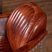 Loft industriel Vintage noir en cuir véritable fait à la main pour canapé chaise longue chaise de loisirs salon Design antique