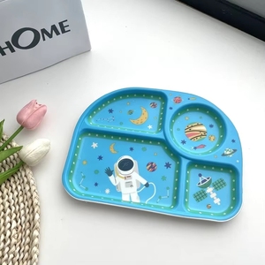 ชุดจานชามเมลามีนสำหรับ<span class=keywords><strong>เด็ก</strong></span> ลายตารางพลาสติก จานพลาสติกเป็นมิตรกับสิ่งแวดล้อม - Product Image 4