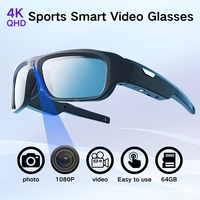 Gafas de Sol Deportivas con Cámara de Acción Integrada, Grabación de Video 4K Ultra HD CMOS, Gran Angular de 90°, Portátiles, Mini, para Motocicleta