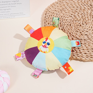 ของเล่นจานบินผ้าฝ้ายสีสันสดใสสำหรับสุนัข ลูกสุนัข ฝึกเคี้ยวและกัด ทนทานต่อการสึกหรอ ของเล่นสัตว์เลี้ยงแบบอินเทอร์แอคทีฟ - Product Image 2