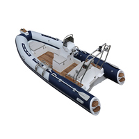 Bateau de pêche en fibre de verre RIB 480W 4,8 m, bateau pneumatique rigide en Hypalon PVC, prix d'usine