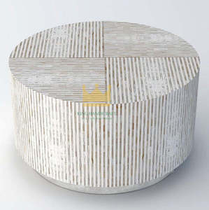 โต๊ะกาแฟดีไซน์ทันสมัยทำมือพร้อมไม้ถูพื้นตกแต่งแม่ของไข่มุกบนกรอบไม้สำหรับพื้นที่อยู่อาศัยที่หรูหรา - Product Image 3