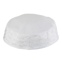 Chapeau blanc en maille brodée au crochet, style arabe, Dubaï, Malaisie, Indonésie, pour hommes, bonnet de prière musulman en filet, vente en gros
