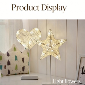 LED Girly-Style Decorative Lights Heart-Shaped <b>Mini</b> <b>Table</b> Lamp DIY Starry Night Light Room Holiday Accent Lighting - Product Image 2