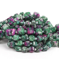 Perles en pierre d'épidote zoïsite naturelle facettées carrées de 6 à 10 mm pour la fabrication de bijoux, bracelets et colliers DIY