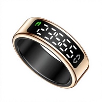 Edelstahl Smart Ring mit LED-Display Tragbarer Gesundheitsmonitor Gestensteuerung Fernkamera IP68 5ATM