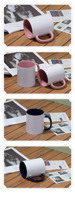 Mug en céramique coloré à intérieur et poignée colorés, rose, bleu, rouge, coloré, vierge, enduit, pour transfert thermique, avec logo personnalisé par sublimation