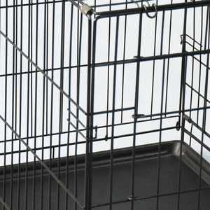 <strong>Large</strong> Double-Door <strong>Dog</strong> Cage with Easy Carry Install Solid Pattern Iron <strong>Kennel</strong> for Larger Breeds Stainless Steel Metal - Product Image 4