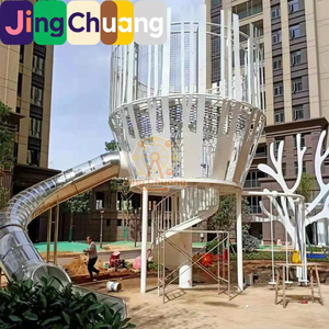Grand toboggan extérieur en acier inoxydable pour jardin d'enfants, parcs, zones scéniques, équipement de divertissement communautaire et sites de divertissement en ligne - Product Image 4
