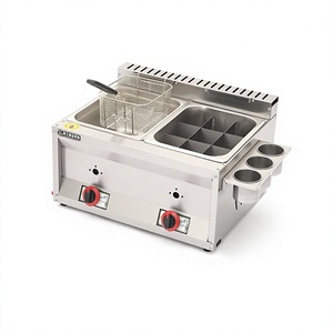 Commercial Stainless Steel Gas <b>Fryer</b> with Griddle and Three Tanks LPG/LNG Countertop Deep <b>Fryer</b> for Restaurant Use - Product Image 6