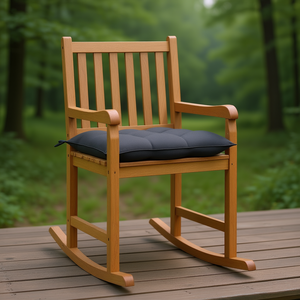 Silla Mecedora de Madera de Teca con Cojín Antracita, Silla de Jardín de Calidad Premium, Muebles de Madera Maciza de Estilo Tradicional - Product Image 2