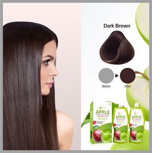 Crema Colorante per Capelli Marrone Scuro Apple 500ml*2 <span class=keywords><strong>Senza</strong></span> <span class=keywords><strong>Ammoniaca</strong></span> con Estratti Vegetali Copertura Rapida 100% dei Capelli Grigi Colore Permanente Vendita all'Ingrosso - Product Image 1